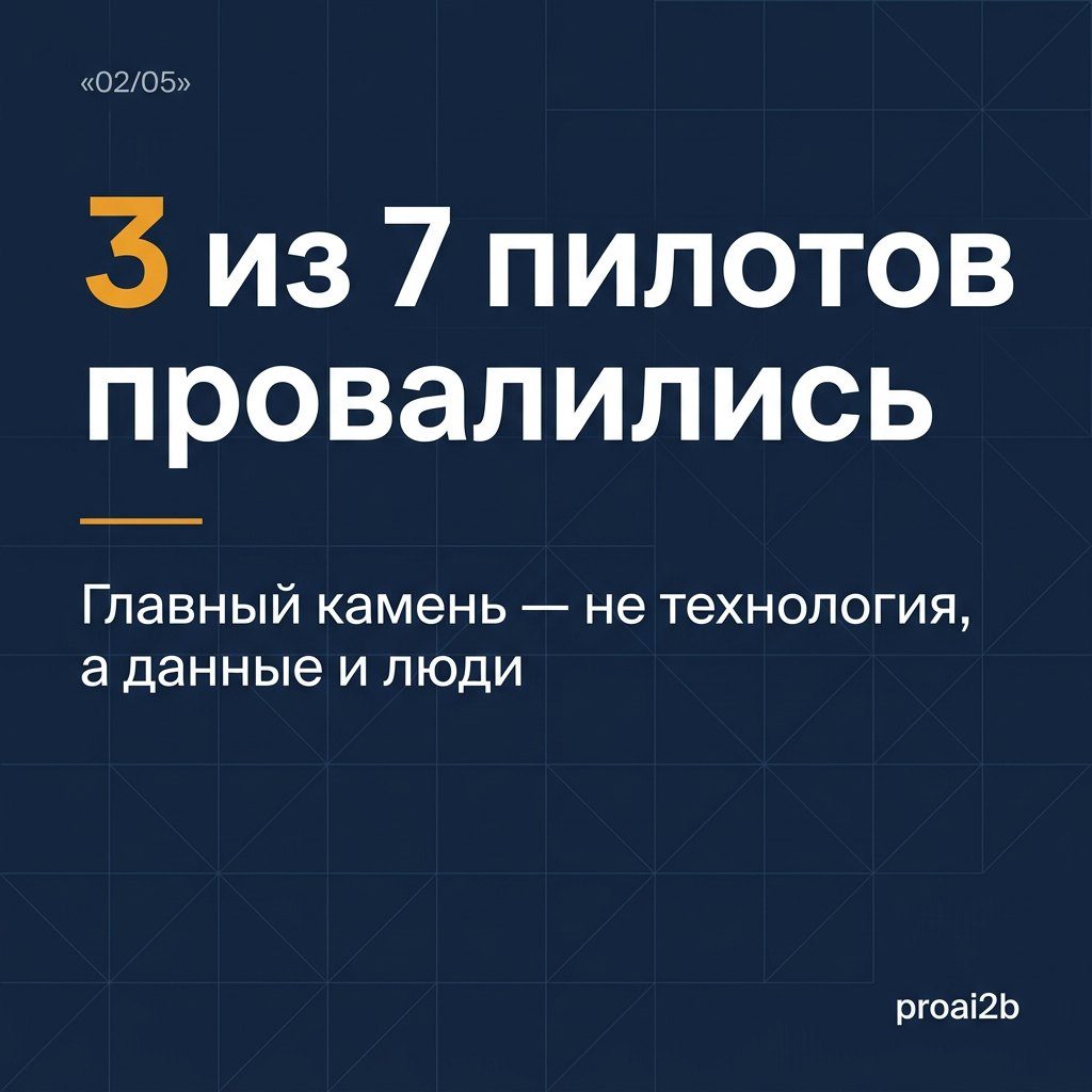 Слайд 2 — 3 из 7 пилотов провалились